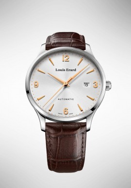 Louis Erard La Carree Classique Rare Square Stainless Steel Leather  Automatic Mens Wristwatch 34 MM Louis Erard