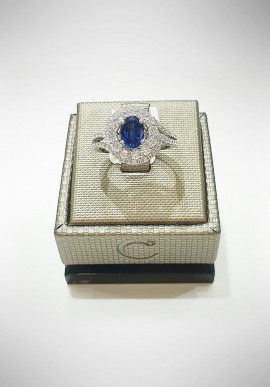 Crivelli white gold ring with diamonds and sapphires CRV6005