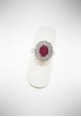 Crivelli white gold ring with diamonds and ruby CRV6007
