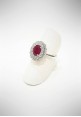 Crivelli white gold ring with diamonds and ruby CRV6007