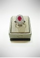 Crivelli white gold ring with diamonds and ruby CRV6007