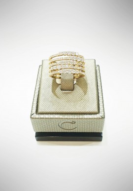 Crivelli rose gold and brilliants band ring CRV6009