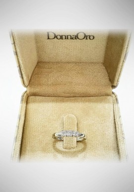 Anello Trilogy Donnaoro in oro bianco e diamanti DNO09