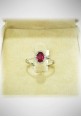 Donnaoro white gold ring with diamonds and ruby DNO40