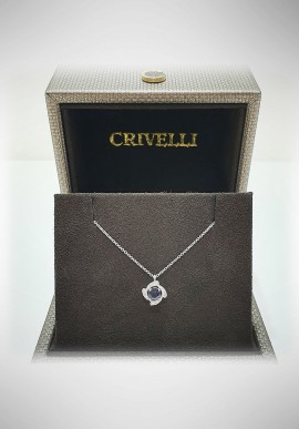 Crivelli white gold necklace with diamond and sapphire CRV2103