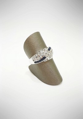 Arte Orafa white gold ring with diamonds and sapphires GIRT6