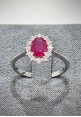 Lunatica gold ring with diamonds and ruby LNT34