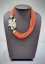 Soara necklace in silver, coral and chrysopase SOA2102