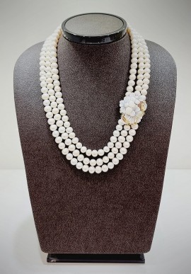 Soara necklace in silver, cameo and pearls SOA2105
