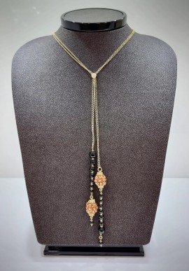 Soara necklace in silver, onyx and coral SOA2110