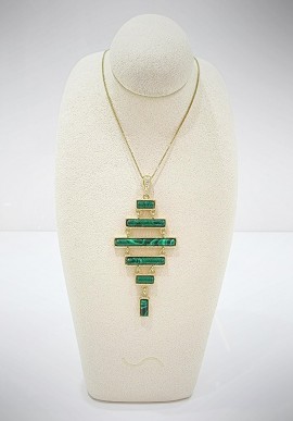 Soara necklace in silver and malachite SOA2117