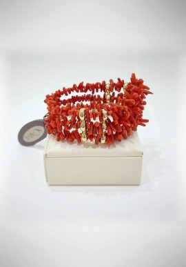 Soara bracelet in silver and coral SOA2126