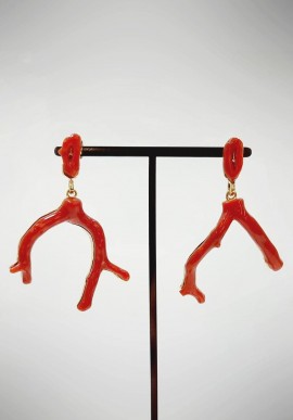 Soara earrings in silver and coral SOA2130