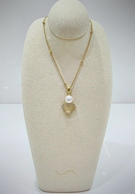 Soara necklace in silver, Swarovski and pearl SOA2139