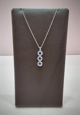 Crivelli Trilogy necklace with diamonds and sapphires CRV21211