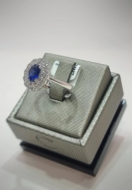 Crivelli white gold ring with diamonds and sapphire CRV212126