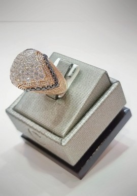 Crivelli rose gold pavè ring with diamonds CRV21213
