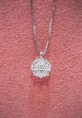 DonnaOro white gold and diamonds Pavè necklace DFPF8365.015