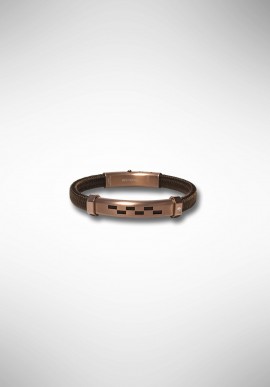 Borsari bracelet in brown polyester and PVD steel and diamond BR-NAUTICO11