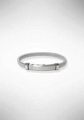 Borsari bracelet in natural steel with diamond BRSTAU14