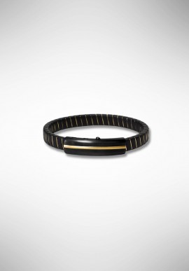 Borsari bracelet in black rubber and gold enamelled copper BR-TEKNO07Y