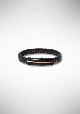 Borsari bracelet in black rubber and rose gold enamelled copper BR-TEKNO09O