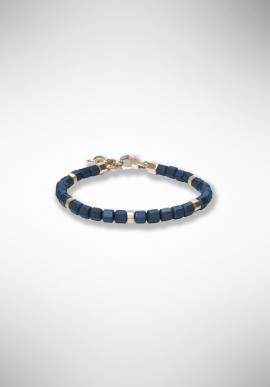Borsari bracelet with matte blue hematite and silver elements BR-TIBET64