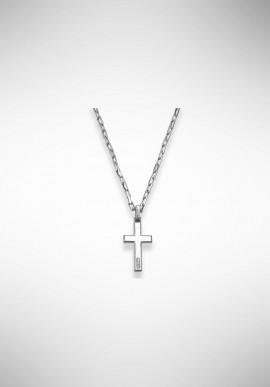 Collana Borsari con croce in argento rodiato opaco CL-TOR01R3B