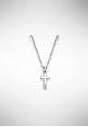 Borsari necklace with cross in matt rhodium silver CL-TOR01R3B