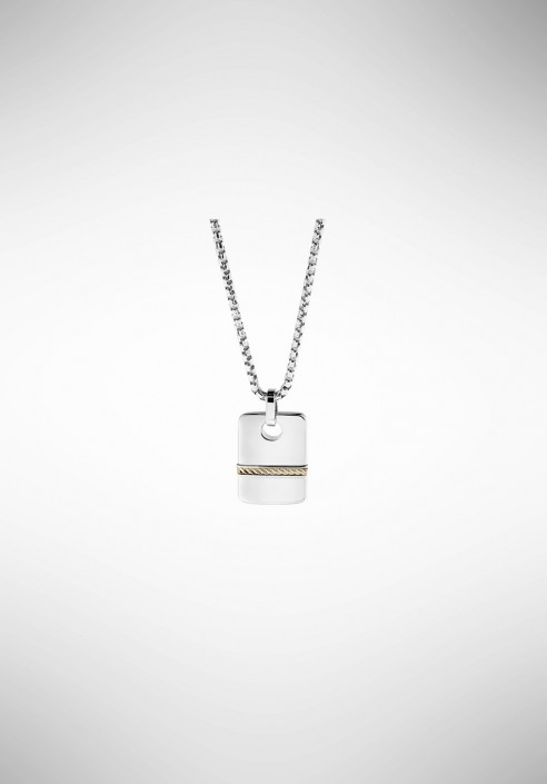 Borsari necklace with plate and torchon element in yellow gold PE-RI30M1AY