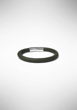 Borsari bracelet in military green rubber with steel clasp BR-RALLYKA08TE