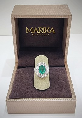 Anello Marika in oro con diamanti e smeraldo AN8029SSA.2