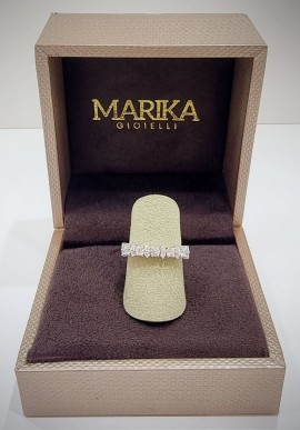 Anello Marika "veretta" in oro bianco e diamanti ANVER06 SA.14