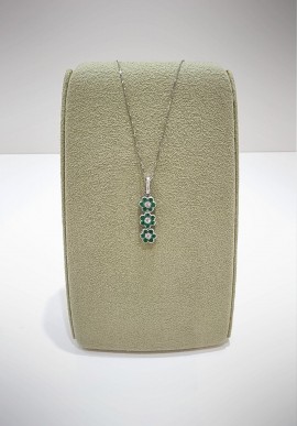 Collana Marika in oro bianco con diamanti e smeraldi CD9113TSSA.5 