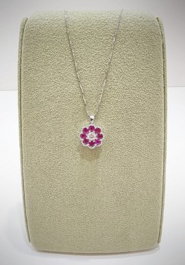 Marika white gold necklace with diamonds and rubies CD8993R.17AR.1