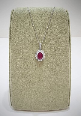 Marika white gold necklace with diamonds and rubies CD9104R B.1