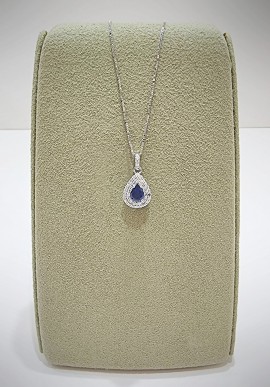 Marika white gold necklace with diamonds and sapphire CD910ZZ B.7