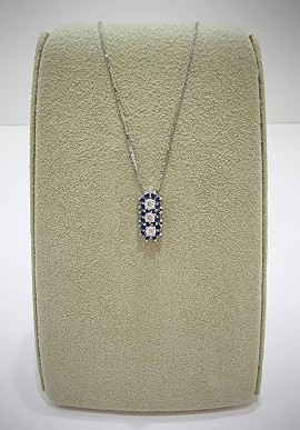 Marika white gold necklace with diamonds and sapphire CD8329Z EN.1