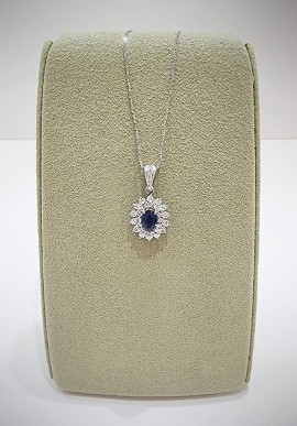 Marika white gold necklace with diamonds and sapphire CD8968Z MA.3
