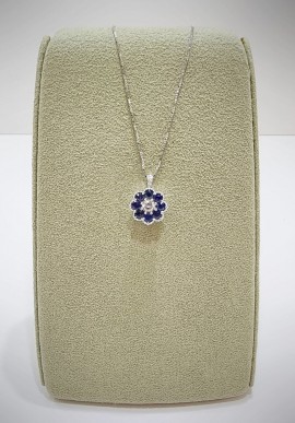 Marika white gold necklace with diamonds and sapphire CD8993Z.14AR.2
