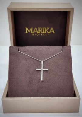 Marika white gold necklace with diamonds cross CDCR89164 RO.2