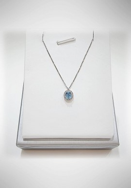 Marika white gold necklace with aquamarine and diamonds CD7825A RO.3 