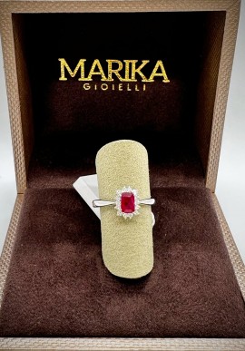 Marika gold ring with diamonds and ruby AN89157R RO.1