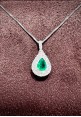 Marika gold necklace with diamonds and emerald CD9102S B.13