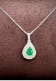 Marika gold necklace with diamonds and emerald CD9102S B.13
