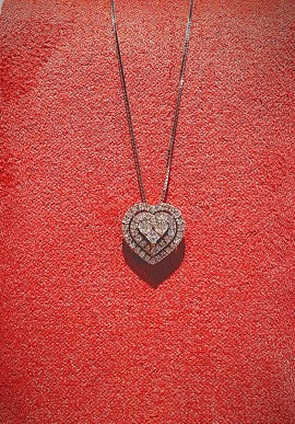 DonnaOro rose gold Heart necklace with diamonds DFPF9219.041