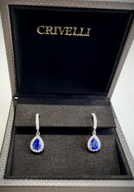 Crivelli Earrings white gold earrings with diamonds and sapphires CRV22301