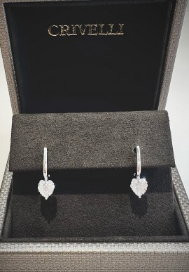 Crivelli Cuore white gold Heart-shaped earrings with diamonds CRV22304