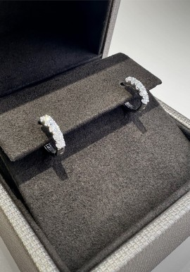 Crivelli white gold hoop earrings with diamonds CRV223013