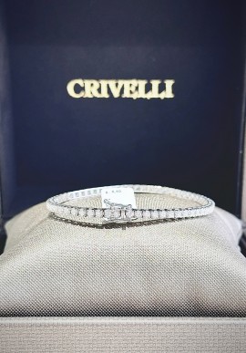 Bracciale Tennis Crivelli in oro bianco e diamanti CRV223020